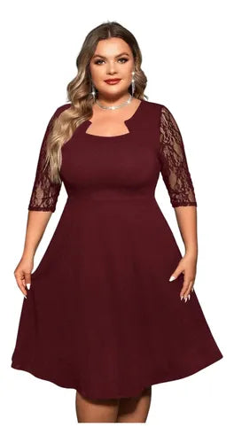 Vestido Talla Grande Acampanado Vg 155