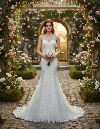 Vestido De Novia Sirena Escote Corazón  Np 04