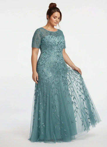 Vestido largo multicolor lentejuelas corte sirena