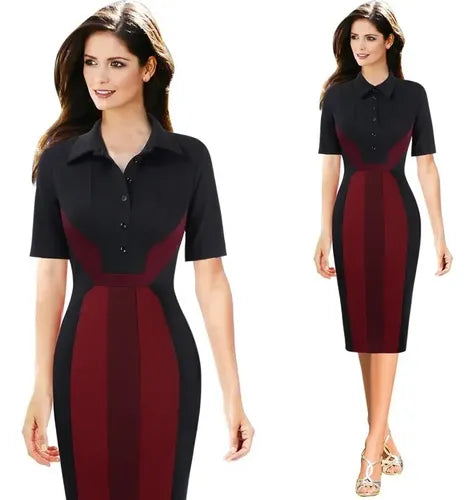 Vestido Ajustado Bodycon Cóctel Oficina Va 391 Negro M