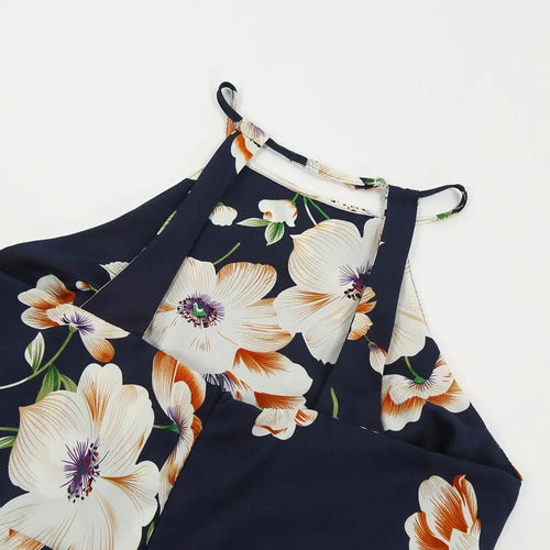 Vestido Azul Maxi Largo Bohemio Playero Vd 83