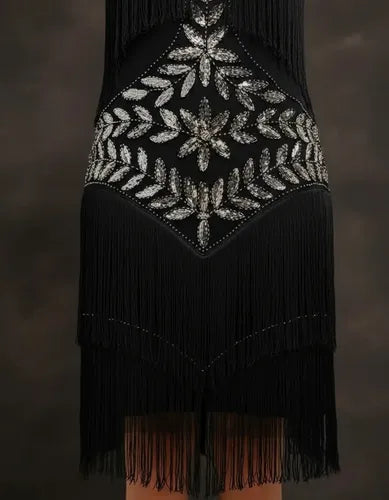 Vestido vintage charleston años 20 escote V