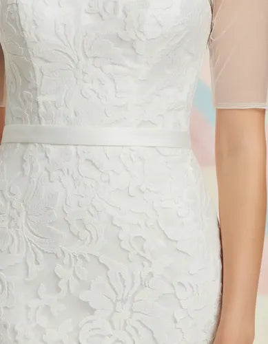 Vestido De Novia Mangas Encaje Transparencia Nd 03 Blanco 8