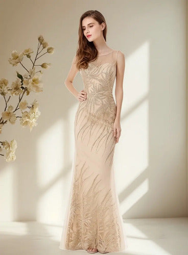 Vestido De Fiesta Largo Graduación Matrimonio Ep 110 Beige 10