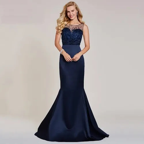 Vestidos Fiesta Azul Largo Sirena Ep 211 Azul 10