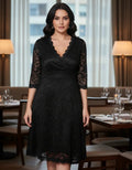 Vestido Grande Encaje Negro Vg 23