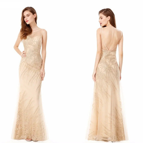 Vestido De Fiesta Largo Graduación Matrimonio Ep 110 Beige 10