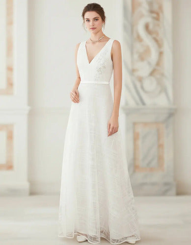 Vestido De Novia Largo Evasé Ne 15