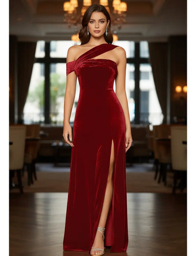 Vestido Largo Strapless Sexy  Ajustado Abertura Muslo Va 608