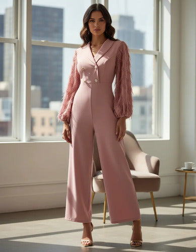 Entero Jumpsuit Mono Fiesta Manga Farol El 189 Rosa L