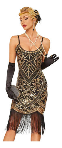 Vestido De Baile Retro Gatsby, Años 20 Charleston  Va 610