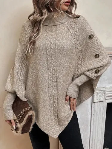 Ruana Poncho Tejido Chal De Punto Tapado Mujer Bb 32