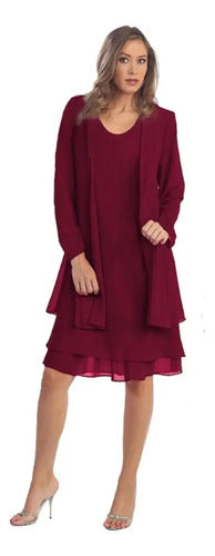 Vestido Fiesta Talla Grande 2 Piezas Vg 45