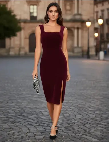 Vestido Negro Ajustado Sin Mangas Bodycon Va 282