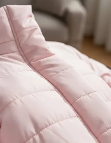 Parka Mujer Rosada Cuello Alto Rosa M