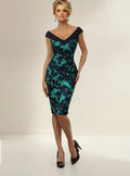 Vestido Negro Con Verde Ajustado Va 312
