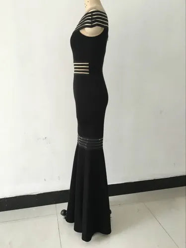 Vestido Negro Largo De Fiesta Graduación Va 196