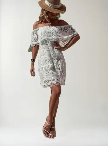 Vestido Blanco Encaje Novia Civil Fiesta Ve 68 Blanco M