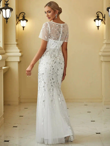 Vestido De Novia Lentejuela Sirena Delpilar Ne 131 Blanco 8