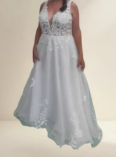 Vestido De Novia Nuevo Transparencia Delpilar Modelo Nm 03 Blanco 12