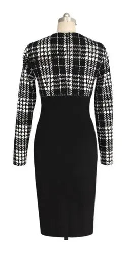Vestido Para Oficina O Cocktel Fiesta Formal Ajustado Va 99 Negro 2xl