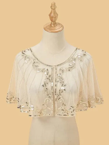 Bolero Fiesta Chal  Lentejuelas Capa De Fiesta Accesorio P16