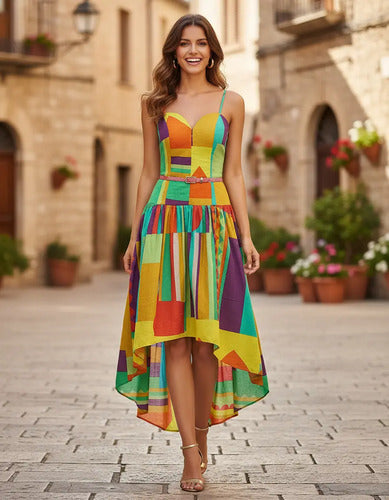 Vestidos Fiesta Más Corto Adelante  Modelo Ep 15 Amarillo 8