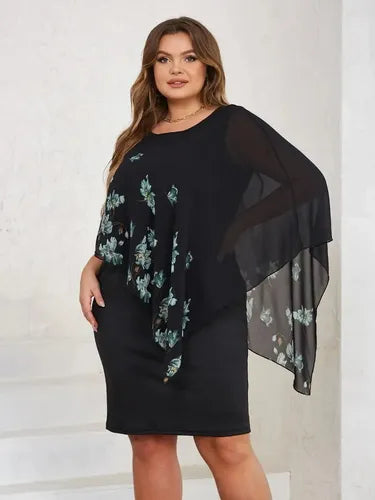 Vestido Fiesta Talla Grande Negro  Vg 76 Negro 2xl