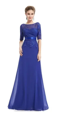 Vestido Largo Azul Fiesta Ep 90 Azul 6