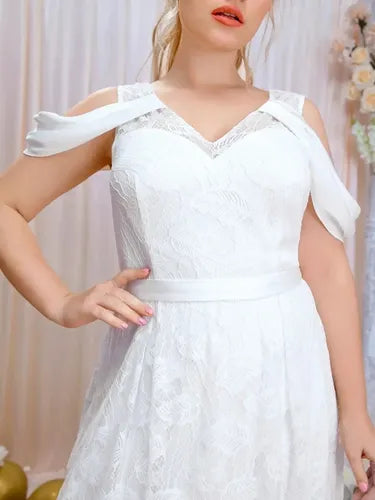 Vestido Novia Encaje Hombros Descubiertos Talla Grande Ns 17