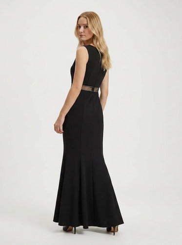 Vestido largo corte sirena escote bote