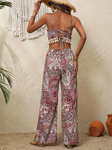 Entero Jumpsuit Estampado Mono Paisley Retro Bohemio El 173