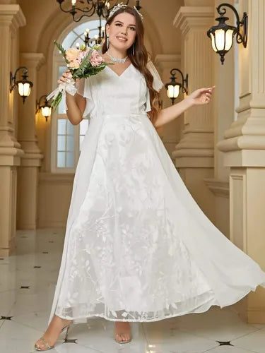 Vestido Fiesta Largo  Blanco Novia Manga Ne 20 Multicolor 4xl