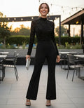 Entero Jumpsuit Mono Fiesta Cuello Alto, Acampanado El 204 Negro S