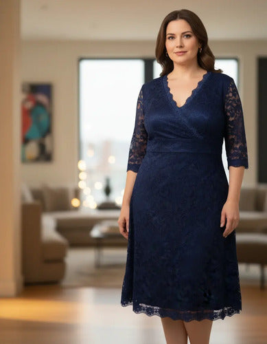 Vestido Grande Encaje Negro Vg 23