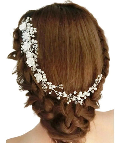 Pinche Traba Horquilla Novia Peine Tiara Hn 05 Plateado