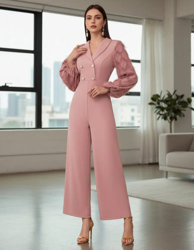 Entero Jumpsuit Mono Fiesta Manga Farol El 189 Rosa L