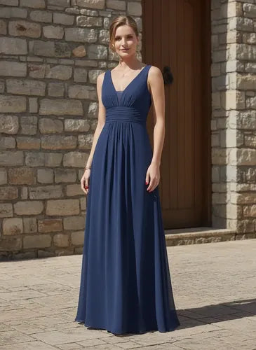 Vestido de gasa largo al tobillo