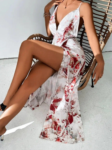 Vestido Tirantes Cruzado Estampado Floral  Vd 95