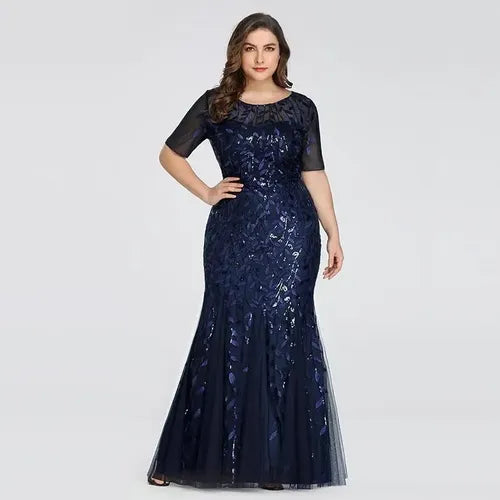 Vestido Fiesta Largo Lentejuelas Manguita Talla Ep 131