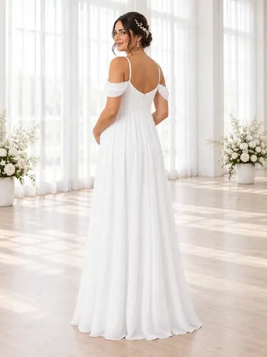 Vestido de novia maternal premamá escote corazón