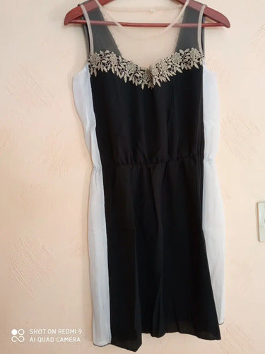 Vestido Negro Transparencia En Espalda  Va 48 Negro M