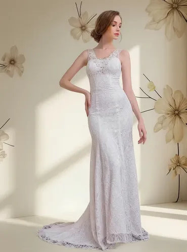 Vestido Adulto Mujer De Novia Encaje Sirena Np 02