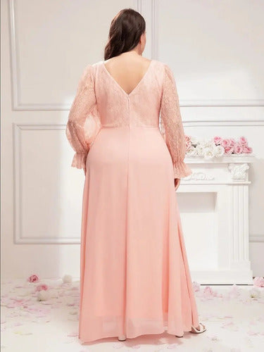 Vestido Fiesta Largo Matrimonio Talla Grande Ep 431
