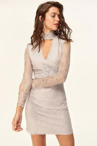 Vestido De Fiesta Boda Matrimonio Corto Td 12 Gris Claro 40