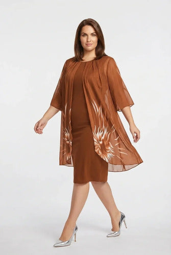 Vestido evasé midi talla grande