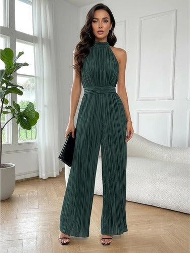 Entero Jumpsuit Mono Fiesta Cuello Halter Plisado El 205