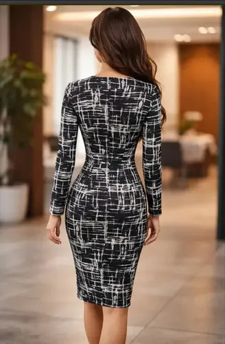 Vestido Negro Oficina Cóctel Formal Va 331