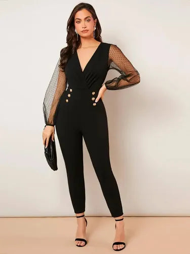 Entero Jumpsuit Mono Pequeño Fiesta Escote Cruzado El 169