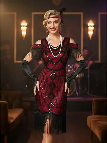 Vestido De Baile Retro Gatsby, Años 20 Charleston  Va 627